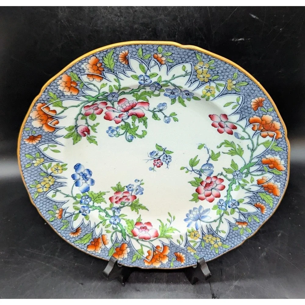 Antique‎ Minton Earthenware Vandyke Pattern Dinner Plate 10